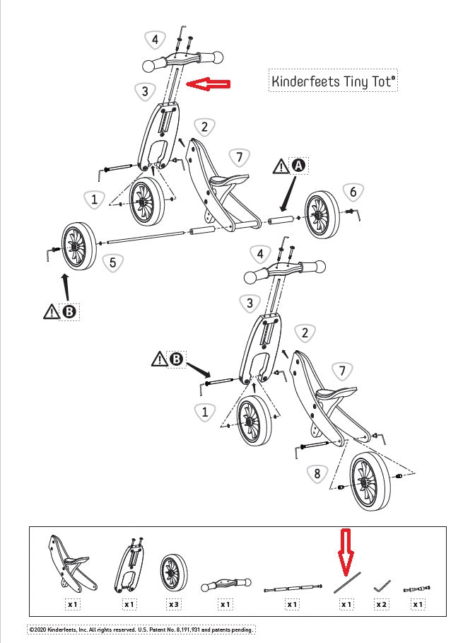 Tiny Tot Bike Steering Pin